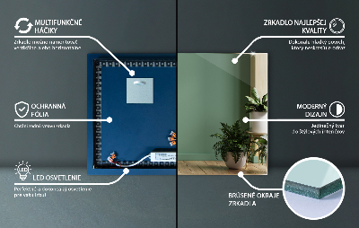 Rechthoekige hangende spiegel met LED-verlichting