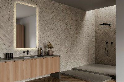 Rechthoekige hangende spiegel met LED-verlichting