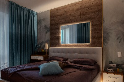 Rechthoekige hangende spiegel met LED-verlichting