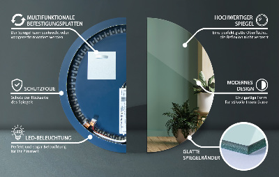 Decoratieve ronde spiegel met LED-verlichting