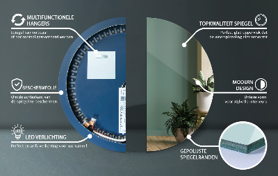 Decoratieve ronde spiegel met LED-verlichting