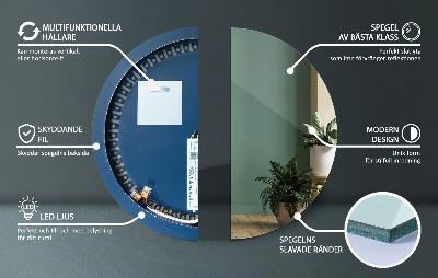 Decoratieve ronde spiegel met LED-verlichting