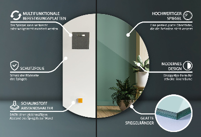 Ronde bijgesneden spiegel modern design