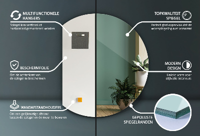 Ronde bijgesneden spiegel modern design