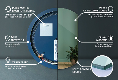 Spiegel rond afgesneden met LED-verlichting