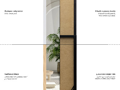 Staande spiegel met witte lijst 36x156 cm