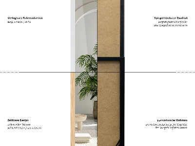 Staande spiegel met witte lijst 36x156 cm