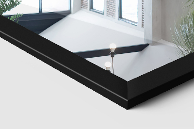 Staande spiegel met zwarte lijst 36x156 cm