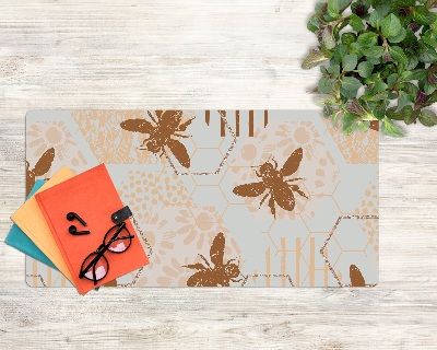 Bureau onderlegger Bijen Bloemen Honing