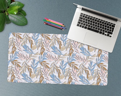 Bureau mat Pastelbladeren