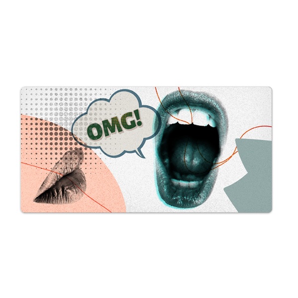 Bureau mat OMG lippen!