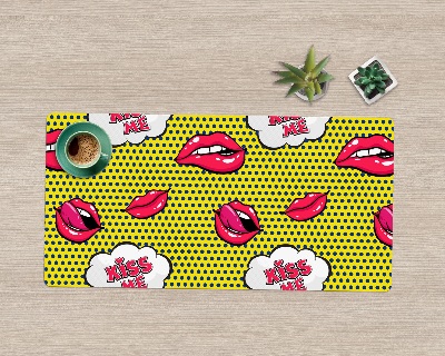 Bureau onderlegger Rode lippenstiftlippen