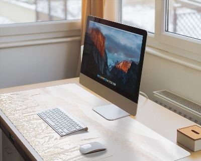Onderlegger bureau Veld in de mist