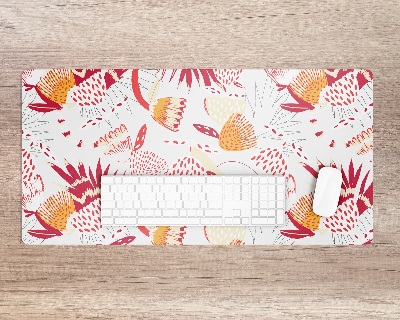 Onderlegger bureau Rood bloemenpatroon