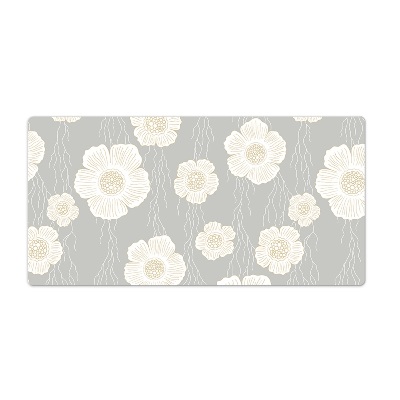 Bureau onderlegger Delicate witte bloemen
