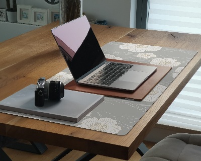 Bureau onderlegger Delicate witte bloemen