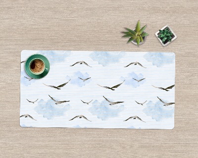 Bureau mat Vogels in de blauwe lucht