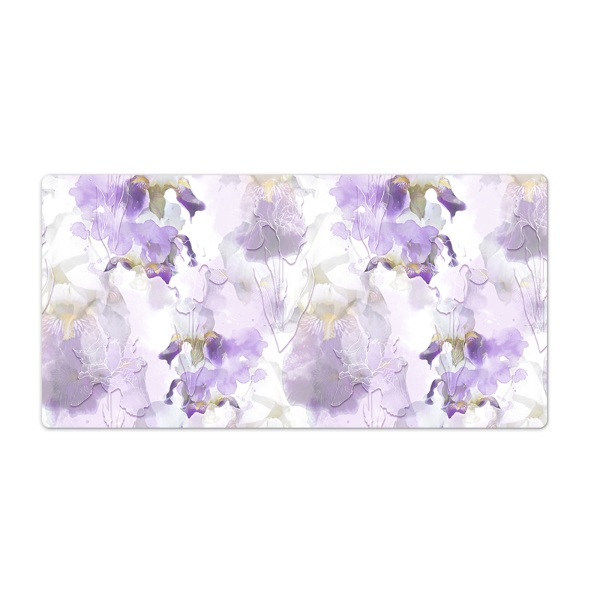 Bureau onderlegger Paarse bloemen aquarel