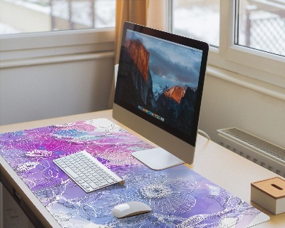 Bureau onderlegger Kleurrijke witte bloemen