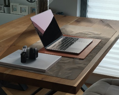 Bureau mat Bladeren in het zand