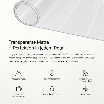 Zacht glas voor op het bureau