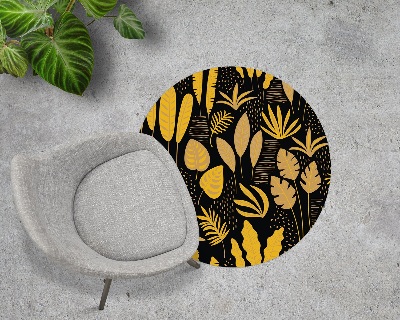 Ronde vloerbescherming voor bureaustoel Gele bladeren