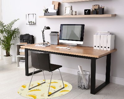 Ronde vloerbescherming voor bureaustoel Bananen stippen patches