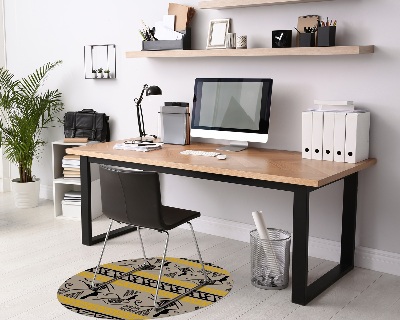 Ronde vloerbescherming voor bureaustoel Egyptische hiërogliefen