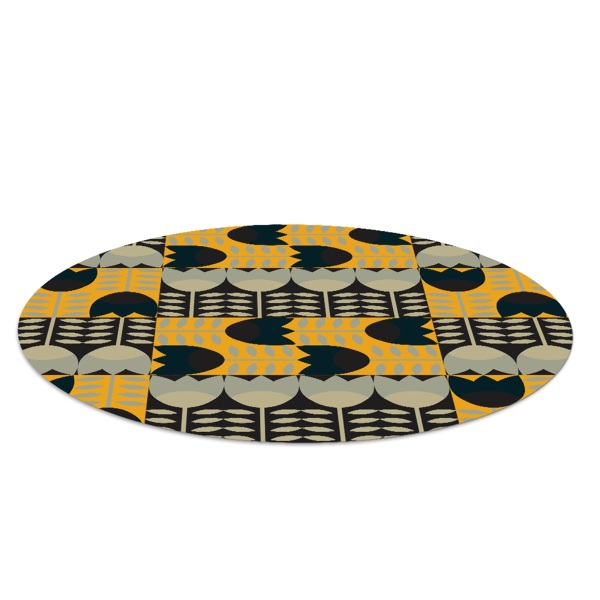 Ronde stoel mat Tulpen borduurpatroon