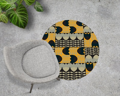 Ronde stoel mat Tulpen borduurpatroon