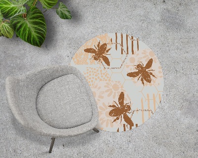 Ronde vloerbescherming Bijenbloemen honing