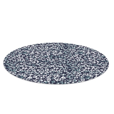 Ronde vloerbescherming voor bureaustoel Kleine witte madeliefjes