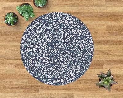 Ronde vloerbescherming voor bureaustoel Kleine witte madeliefjes