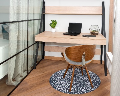 Ronde vloerbescherming voor bureaustoel Kleine witte madeliefjes