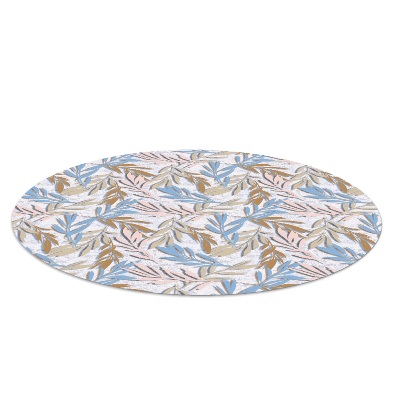 Ronde vloerbescherming voor bureaustoel Pastelkleurige bladeren