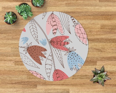 Ronde stoel mat Bloemen omtrek