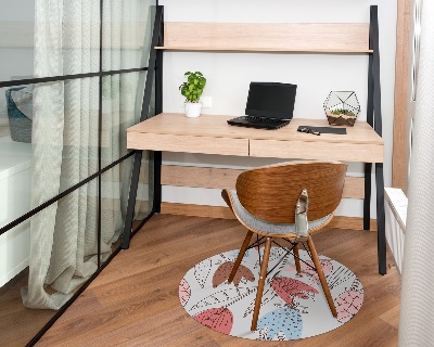 Ronde stoel mat Bloemen omtrek