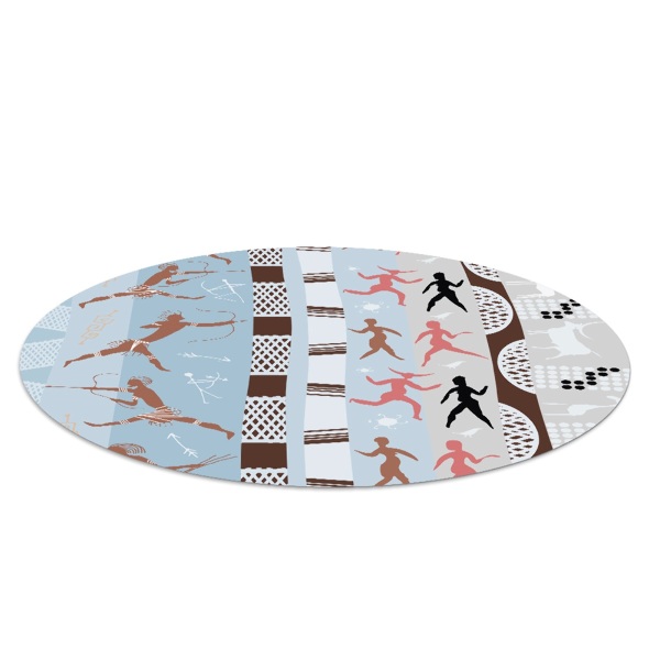 Ronde vloerbescherming voor bureaustoel Afrikaanse schilderijen