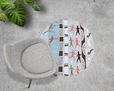 Ronde vloerbescherming voor bureaustoel Afrikaanse schilderijen