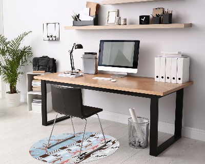 Ronde vloerbescherming voor bureaustoel Afrikaanse schilderijen