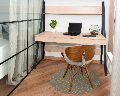 Ronde vloerbescherming voor bureaustoel Gele twijgen