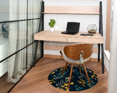 Ronde vloerbescherming Donker bloemenmotief