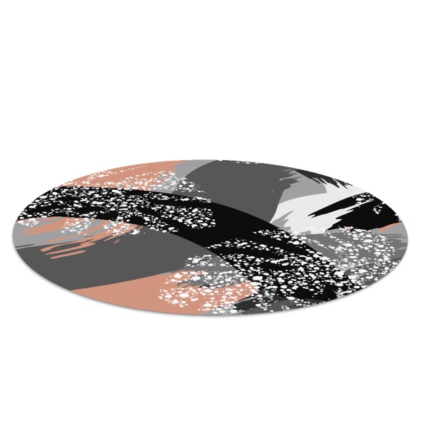 Ronde stoel mat Monstera abstractie