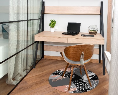 Ronde stoel mat Monstera abstractie