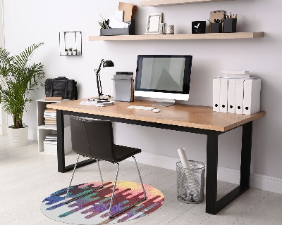 Ronde vloerbescherming voor bureaustoel Abstracte lijnen