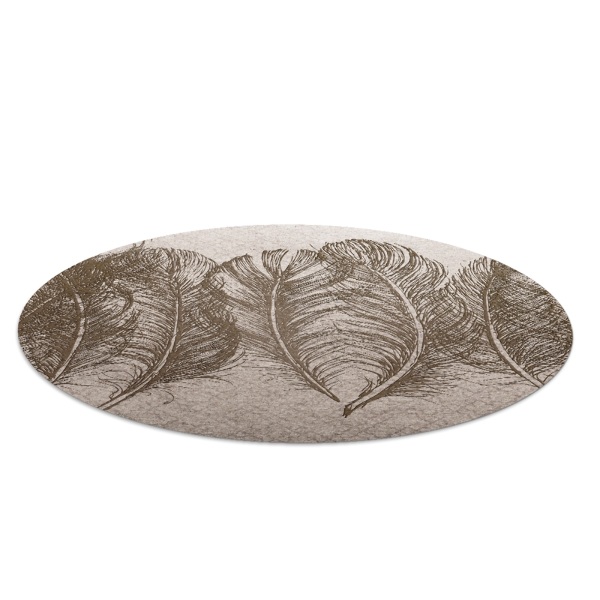 Ronde vloerbescherming Patroon met vogelveren