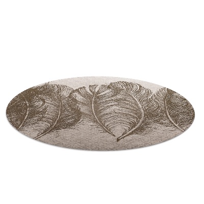 Ronde vloerbescherming Patroon met vogelveren