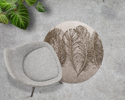 Ronde vloerbescherming Patroon met vogelveren