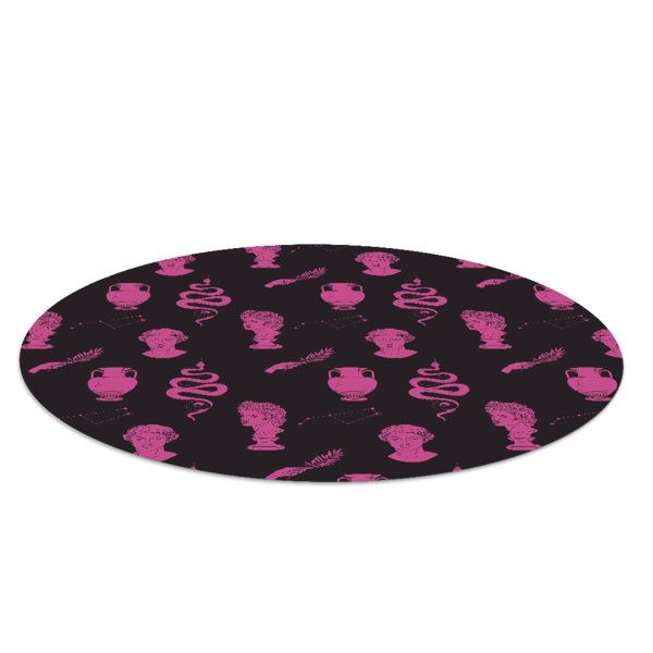 Ronde vloerbescherming voor bureaustoel Grieks oud patroon