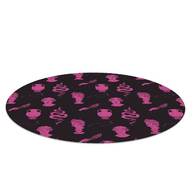 Ronde vloerbescherming voor bureaustoel Grieks oud patroon